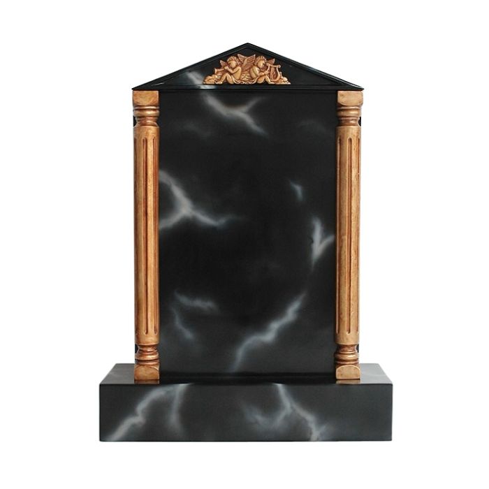 Grabstein mit schwarzem Marmoreffekt 12 lebensgroß Dekorationsfigur