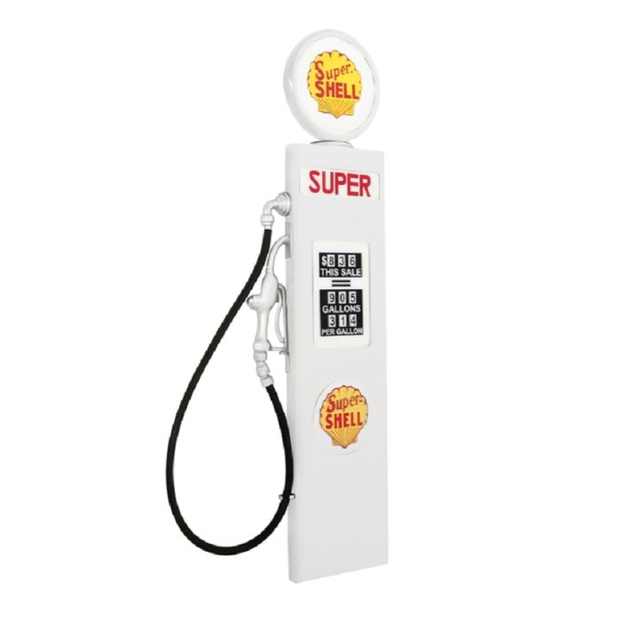 Retro Zapfsäule Weiß als Wanddeko lebensgroß Dekorationsfigur