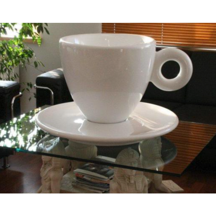 Kaffeetasse mit Unterteller übergroß
