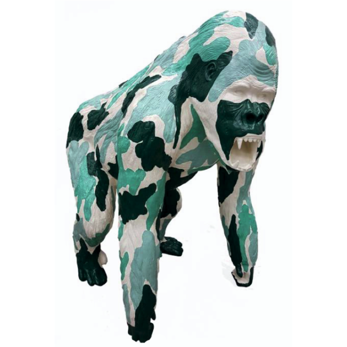 Gorilla camouflage lebensgroß Deko- & Werbefigur