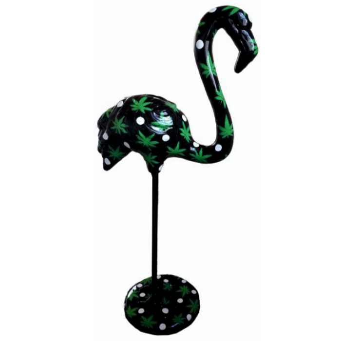 Flamingo schwarz Canabis lebensgroß Deko- & Werbefigur