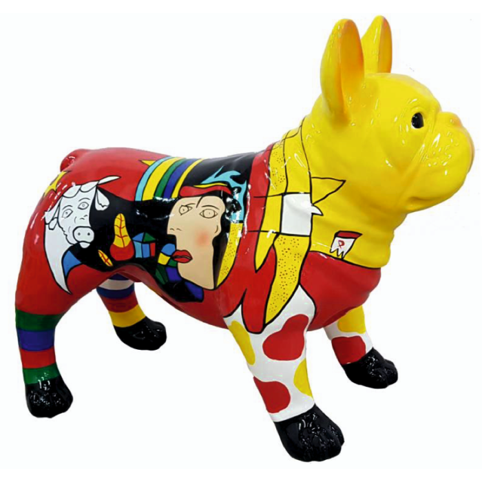 Hund französische Bulldogge Picasso lebensgroß Deko- & Werbefigur