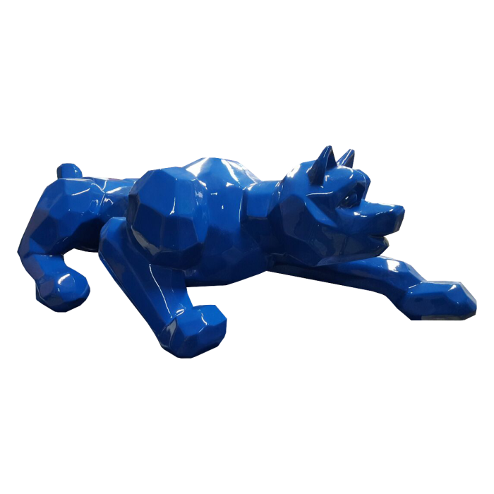 Polygonaler Panther Blau verkleinert Deko- & Werbefigur