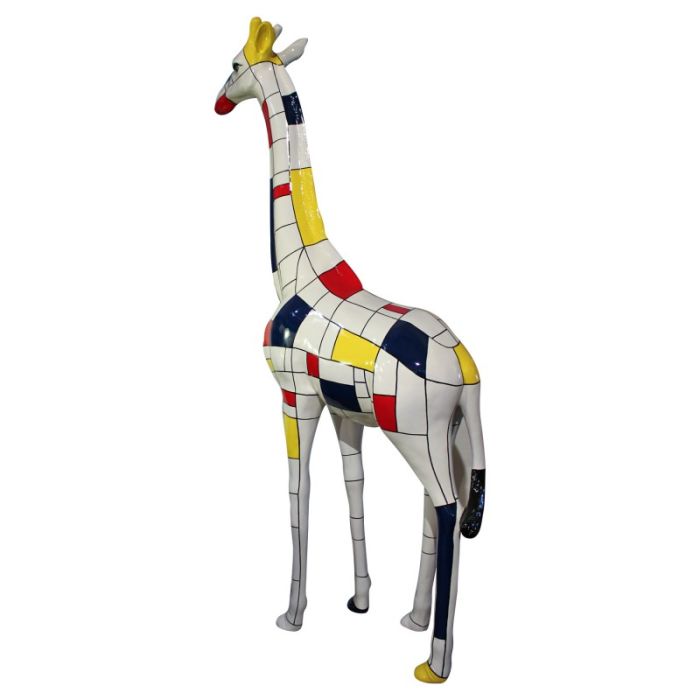 Giraffe künstlerisch bemalt 115cm verkleinert Deko- & Werbefigur