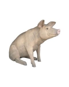 Großes sitzendes Schwein lebensgroß