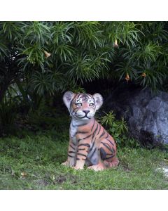 Tigerbaby sitzend lebensgroß
