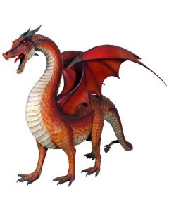 großer stehender Drache lebensgroß