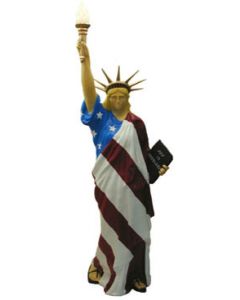 Freiheitsstatue mit elektr. Fackel als Lampe lebensgroß
