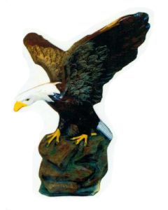 sitzender amerikanischer Weißkopfseeadler lebensgroß