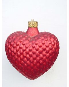 Weihnachtskugel in Herzform Rot glitzernd vergrößert