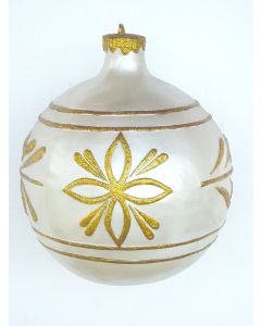 große Weihnachtskugel Silber-Gold vergrößert