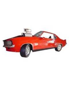 Großes Musclecar in rot für die Wand verkleinert