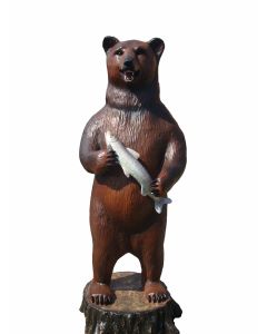 Braunbär mit Fisch lebensgroß