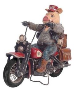 Biker auf Chopper verkleinert