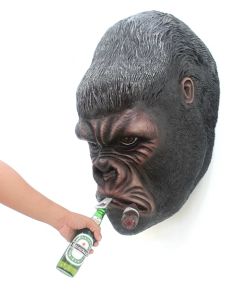 Gorillakopf mit Zigarre für Wand Flaschenöffner lebensgroß