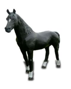Schwarzes Pferd lebensgroß