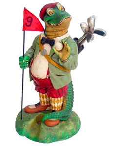 Krokodil als Golfcaddy verkleinert