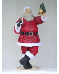 Weihnachtsmann groß mit Glöckchen lebensgroß