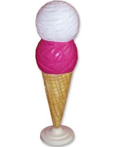Großes Kugeleis Weiß und Rosa übergroß XXL