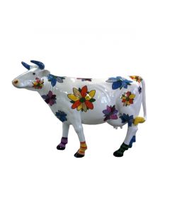 Designerkuh mit Blumen lebensgroß