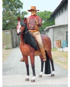 Cowboy mit Pferd lebensgroß