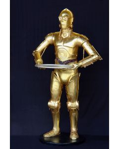 Android als Butler in Gold lebensgroß