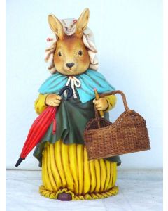 Osterhasen Mutter mit Körbchen vergrößert