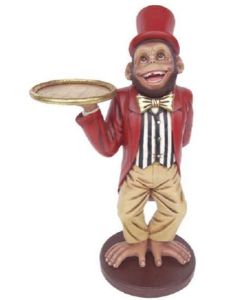 Affe als Butler lebensgroß