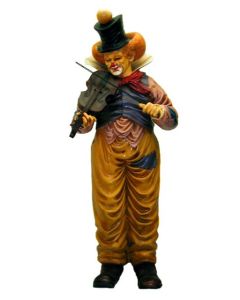 Clown mit stehend mit Geige lebensgroß