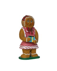 Lebkuchen-Mädchen mit Geschenk vergrößert