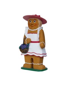 Lebkuchen-Frau mit Kleid und Handtasche vergrößert