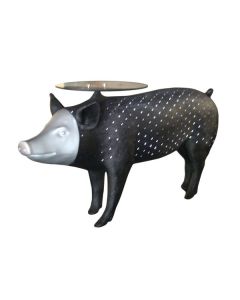 Schwarzes Schwein als Beistelltisch lebensgroß