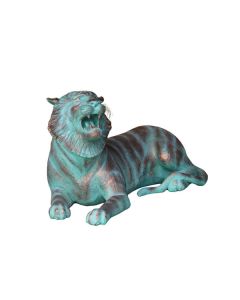 liegender Tiger in Bronzeoptik lebensgroß