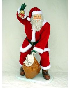 Weihnachtsmann mit Sack lebensgroß