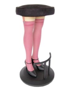Sexy Frauenbeine als Barhocker Pink lebensgroß