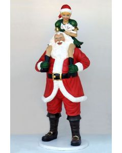 Weihnachtsmann mit Elfin lebensgroß