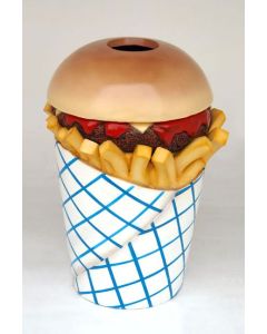 Abfalleimer Pommestüte mit Hamburger übergroß XXL