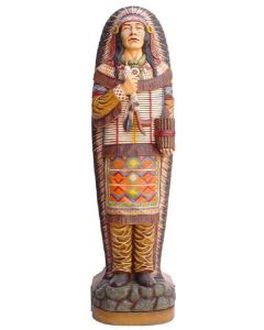 große Indianerstatue als CD-Regal lebensgroß
