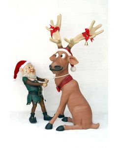 Rentier mit Elf lebensgroß