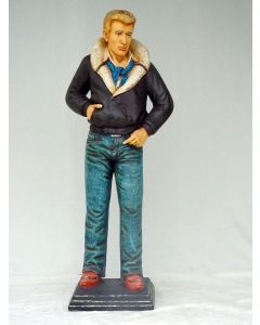 James Dean mit Fliegerjacke lebensgroß