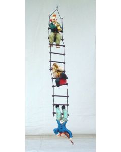 Clowns auf Strickleiter verkleinert