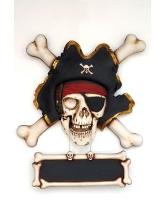 Piratenkopf mit Schild lebensgroß
