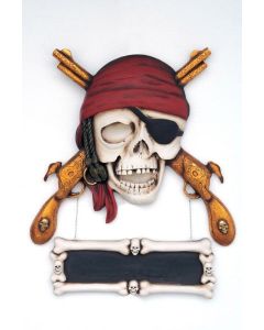 Piratenkopf mit Schild lebensgroß
