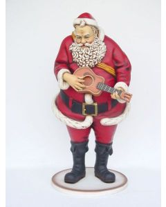 Weihnachtsmann mit Gitarre lebensgroß