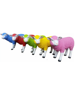 bunte Osterschafe Set 5 Stück verkleinert