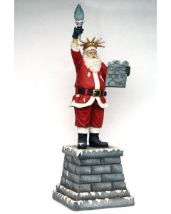 Weihnachtsmann als Freiheitsstatue lebensgroß