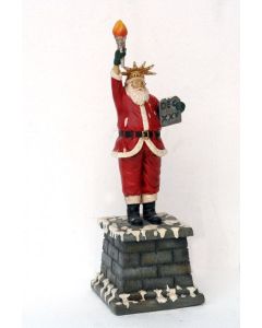 Weihnachtsmann als Freiheitsstatue klein verkleinert
