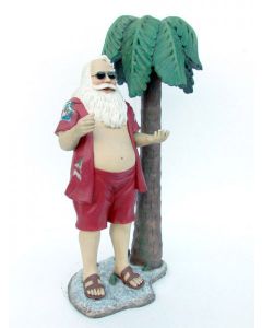 Weihnachtsmann unter Palme klein verkleinert