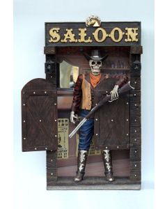 Skelett im Saloon lebensgroß