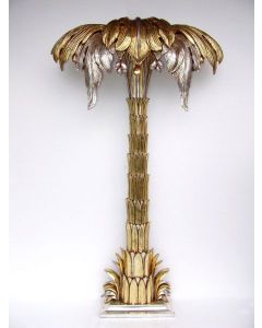 Halbe Retro Palme Gold-Silber lebensgroß
